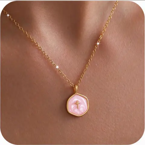 Tewiky 14K Gold Plated Cross Necklace for Women - Dainty Simple Gold Plated Cross Pendant, Elegant & Hypoallergenic Brass Jewelry for Mother's Day Gifts summerwins-LB