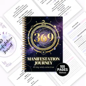 369 Implementation Journal, Guided 3-6-9 Method Script Journal, Law of Attraction Planner, Spiral Bound and Portable, Write 3/6/9 Times Daily Morning, Afternoon, and Evening to Activate Subconscious Energy, Includes Gratitude Logs and Mindfulness Exercise