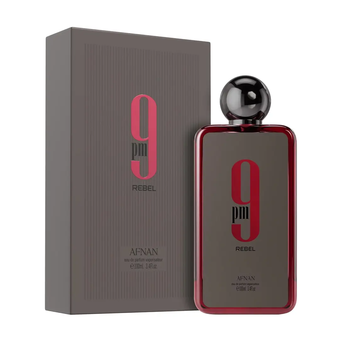 Afnan 9 PM Rebel Eau de Parfum Spray for Unisex, 3.4 Ounce