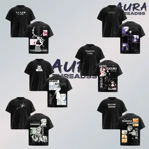 [Collection] Jujutsu Kaisen Vintage Acid Washed Heavy Cotton Oversized T-Shirt – Gojo Geto Sukuna Nanami Nobara Yuki Kashimo Anime Graphic Tee, Retro Dark Aesthetic Unisex Streetwear JJK Merch Gift for Anime Fans