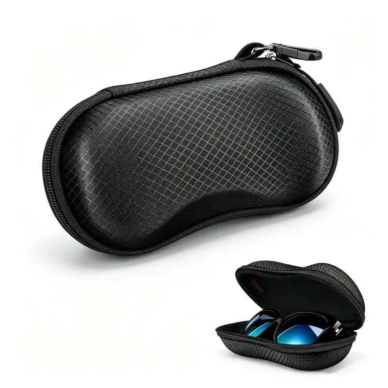 FINTIE EVA Hard-Shell Sunglasses Holder - Portable Glasses Case with Carabiner Hook, Fits Most Eyeglasses & Sports Glasses, Anti-Shock