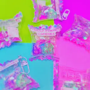 Candy Heart Sayings Shaker Keychain