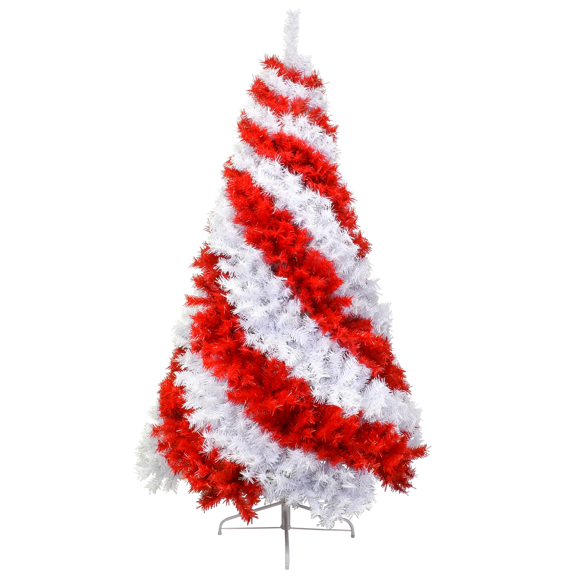 6 Foot Red and White Swirl Candy Cane Colored Artificial Christmas Tree