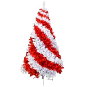 6 Foot Red and White Swirl Candy Cane Colored Artificial Christmas Tree