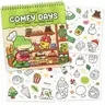 Coco Wyo Comfy Days Spiral Bound Coloring Book & Sticker Set - Adult Coloring Books, Cozy Everyday Scenes, Mindful Coloring, Stress Relief, Women's Birthday/Holiday Gifts, for Teens (Couch, Tables Use)