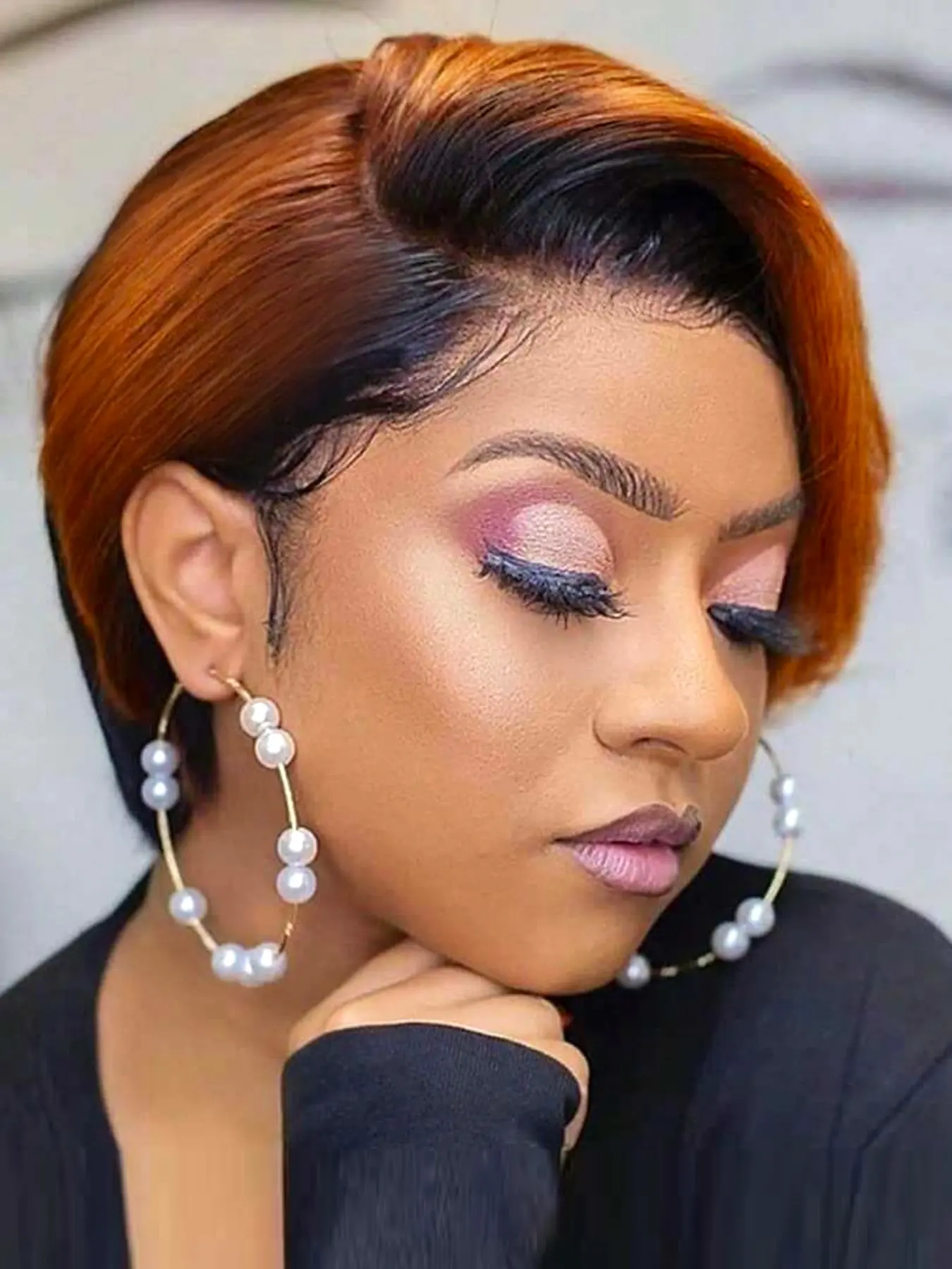 Short Pixie Cut Lace Front Wig Human Hair Glueless HD Lace Pre Plucked Baby Short Curly Lace Front Pixie Cut Wig for Black Women - 150  main image 2