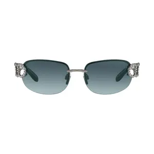 Chloe Oval Semi-Rimless Sunglasses