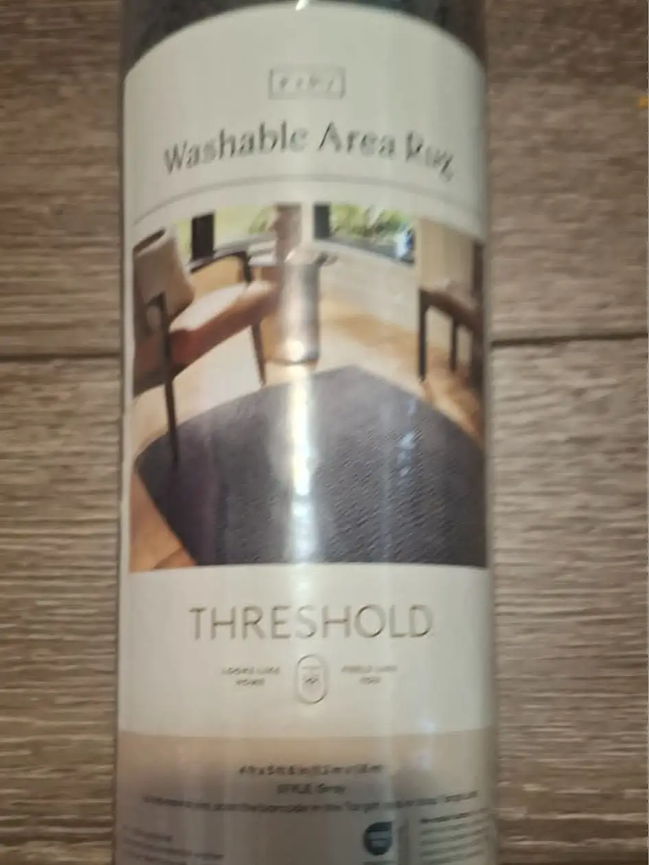 4'x5'6" Washable Solid Machine Tufted Accent Rug Gray - Threshold: Skid-Resistant, Low Pile, OEKO-TEX Certified