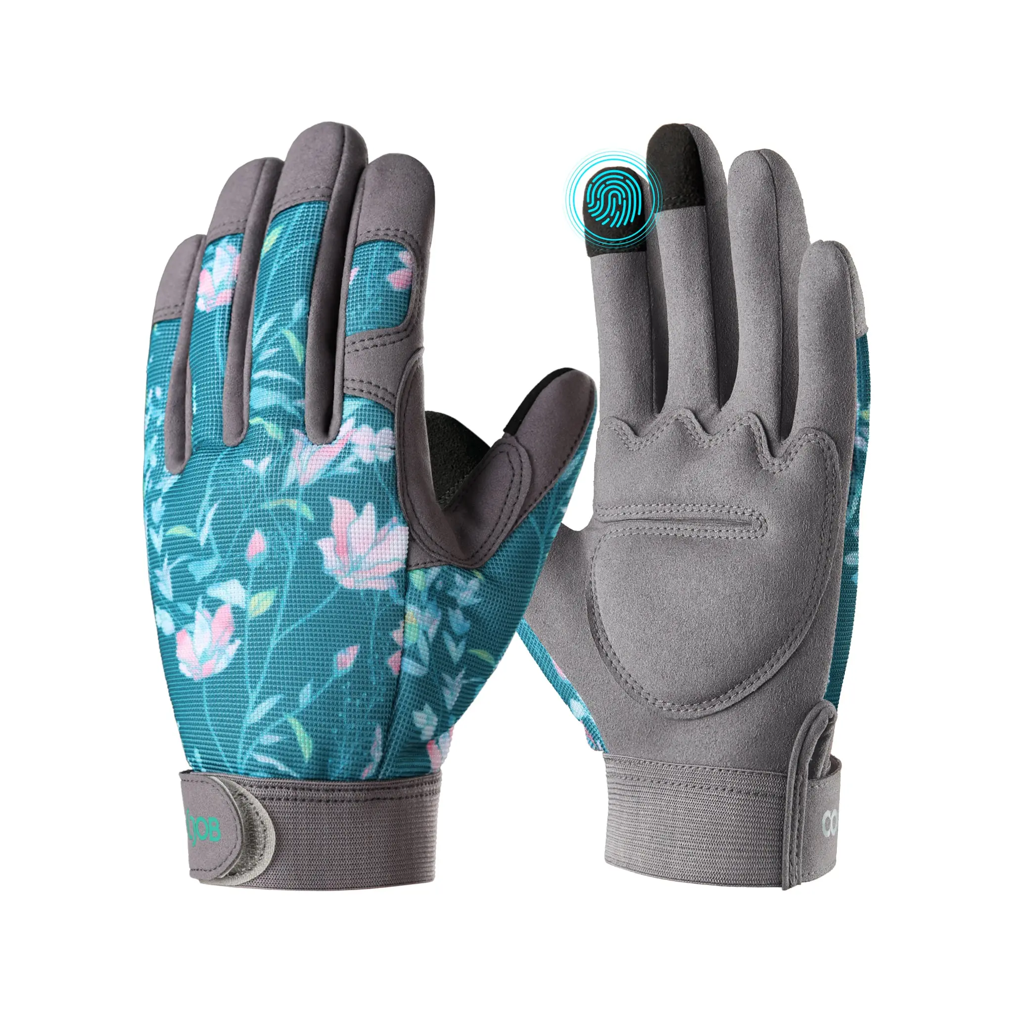 COOLJOB Women's Anti-Puncture Thorn-Proof Durable Reinforced Gripper Flexible Gardening Gloves, Female Fit, Velcro Strap, Anti-Slip Grip, Touchscreen Compatible, Mesh Construction (Green), Anti-Puncture Gardening Gloves