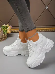 Thick Sole Dad Shoes for Women, 2026 New Model, Inner Heel Lift, Versatile Retro Casual Sports Sneakers, Soft Rubber Bottom