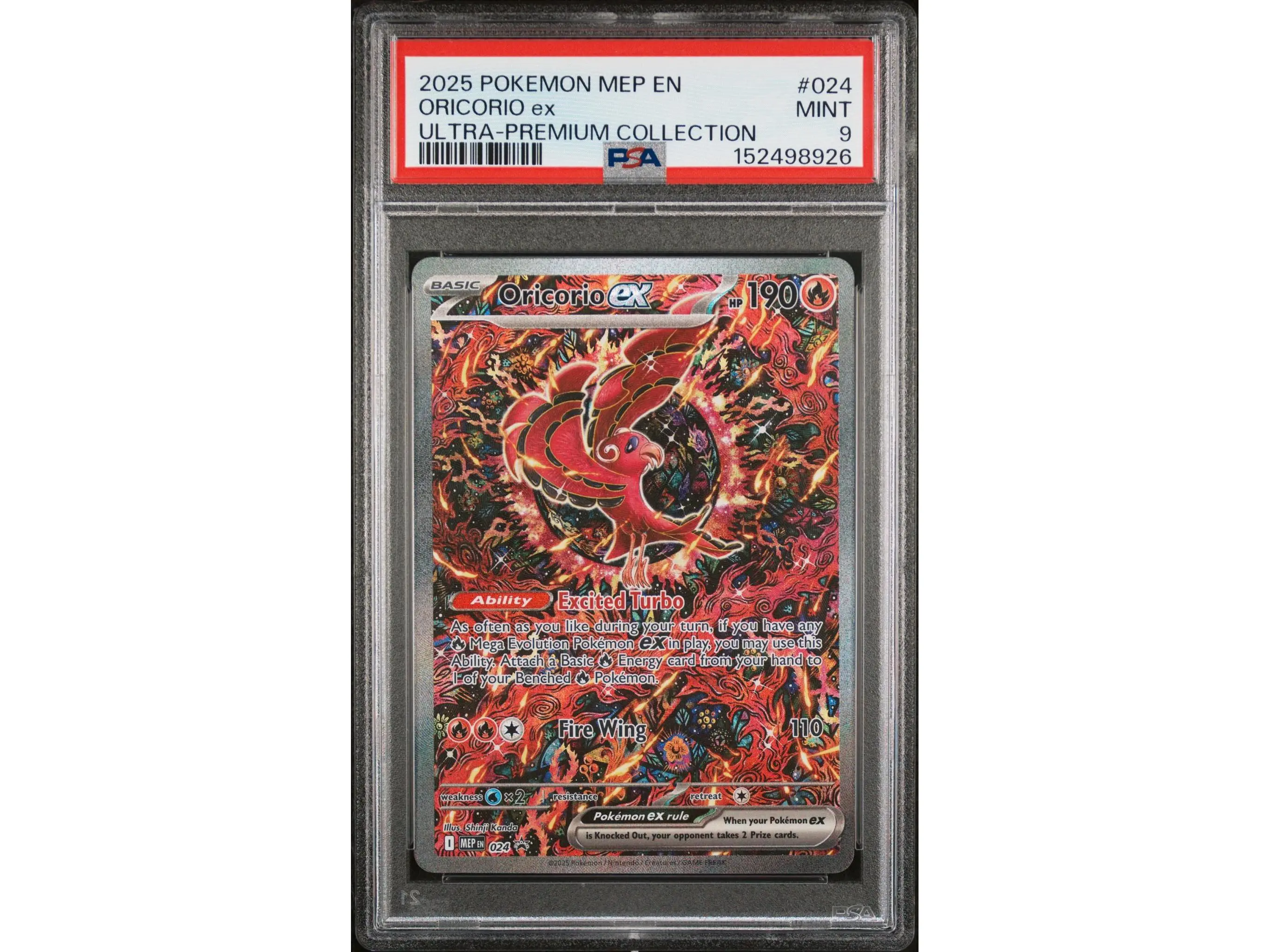 2025 Pokemon Mega Charizard X Ex Ultra Premium Collection Oricorio Ex #024 PSA 9