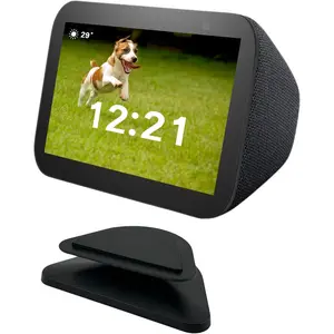 Stand for EchO Show 5 3rd gen, Adjustable  Stand Holder with 360  Rotation, Swivel & Tilt Function, Anti-Slip Base - Black, Compatible with  12 & Newer Models