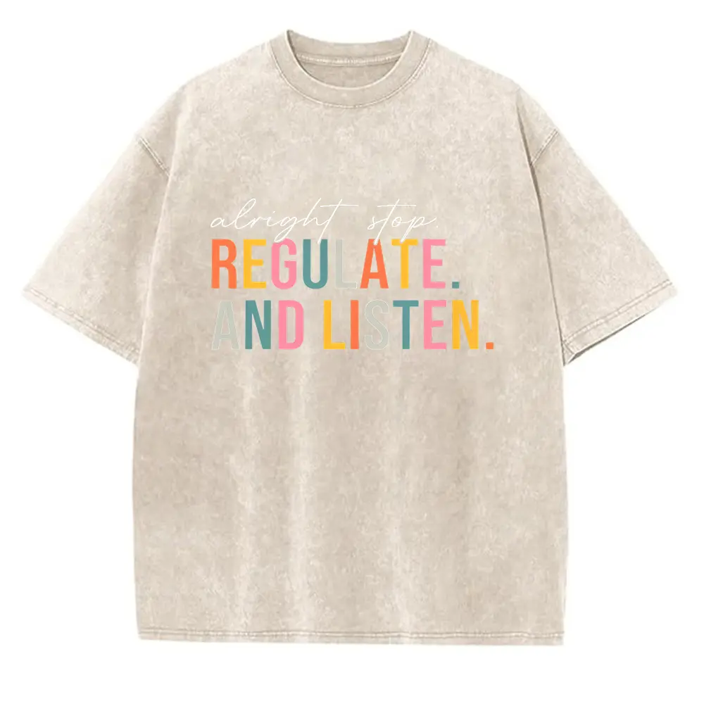 Washed T-shirt-Apricot