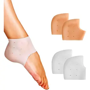 Silicone Heel Protectors & Gel Heel Cups for Women & Men, Relief for Plantar Fasciitis, Heel Spurs, Blisters, Shoe Rubbing (2-Pair)