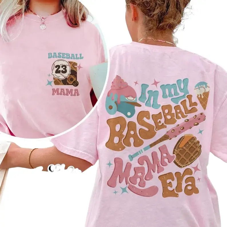 Custom Baseball Mama Drip Shirt,Baseball Mama Drip Shirt,Baseball Ice Cream Drip Shirt,Team Mom Shirt, Ice Cream Drip Tee, Mother’s Day Gift Comfort Cotton