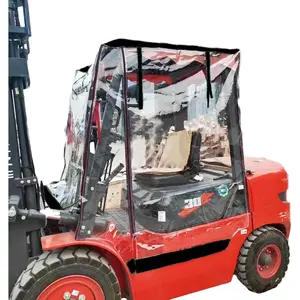 Universal Fit Clear Forklift Cab Enclosure Cover, 60"/Top 48"L x 53"W x 52"H with Capacity Up to 8000 lb, Windshield & Rain Canopy Cover, Heavy Duty,  Vinyl for UV Protection