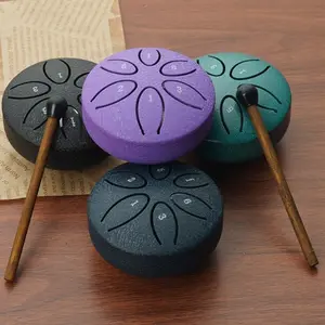 Rain Drum Steel Tongue Drum, 3 Inch 6 Notes Outdoor Percussion Instrument, Ideal for Education and Performance, Durable Design