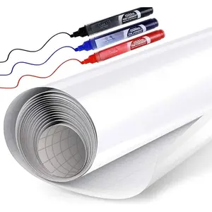 White Board Sticker for Wall, 1.44x11ft Peel and Stick Whiteboard Wallpaper, Stain-Proof & Super Sticky Dry Erase Wall Decal, Dry Erase Contact Paper Roll Adhesive for Table/Door, 3 Markers WS11