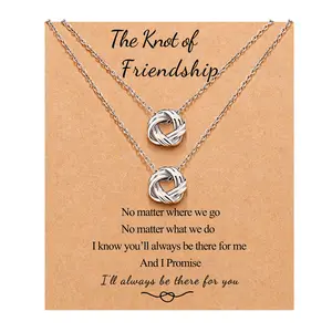 2/3 PCS Best Friend Necklaces Forever Love Knot Infinity Matching Friendship Necklaces Jewelry Long Distance Birthday Christmas Bridesmaid Gifts for Girls Women Sisters
