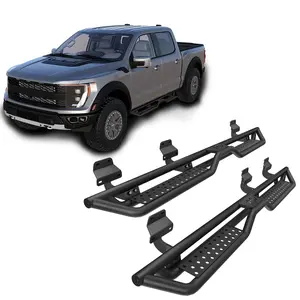 Running Board Side Steps SuperCrew Cab Compatible for 2015-2026 Ford F150 & 2017-2025 Ford F250 F350 Super Duty Crew Cab, Two Stairs Design Side Rails Nerf Bars, A Style