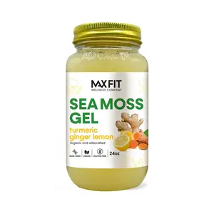 Sea Moss Gel Organic Raw - Turmeric Ginger Lemon 24oz Wildсrafted Gold Sea Moss Gel from Saint Lucia | 92 Vitamins and Minerals | Pure Raw+Non-GMO | Vegan Superfood