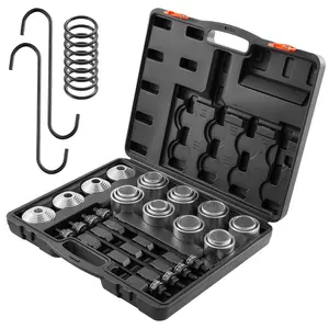 VEVOR 28 PCS Pull and Press Sleeve Kit, Steel Bush Bearing Removal and Installation Set, Bush Removal Insertion Sleeve Tools with Carrying Case, Multi-Vehicle Compatibility for LCV and HGV Engines