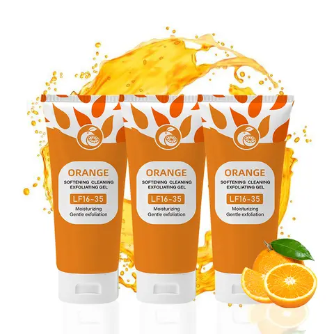 Orange Scented Transparent Gel Exfoliator Cleanser - Gentle, Nourishing, Moisturizing Formula for Face & Body Cleansing, Exfoliating, Youth Boost, All Skin Types, Citrus Orange Enzyme Peel, Daily Use Single Item