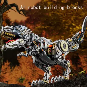 1000pcs Building Block Set, Dinosaur Model, Creative Desk Decor, Ai Robot Figurine, Mechanical Dragon Toy, Tabletop Decoration, Building Sets