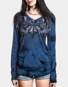 AFFLICTION Women's Blade Killer Long-Sleeve Hooded Shirt