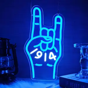 1914 Neon Sign - Blue Neon Sign with 914 Design, Ideal for Room Decoration summerwins,summerwins