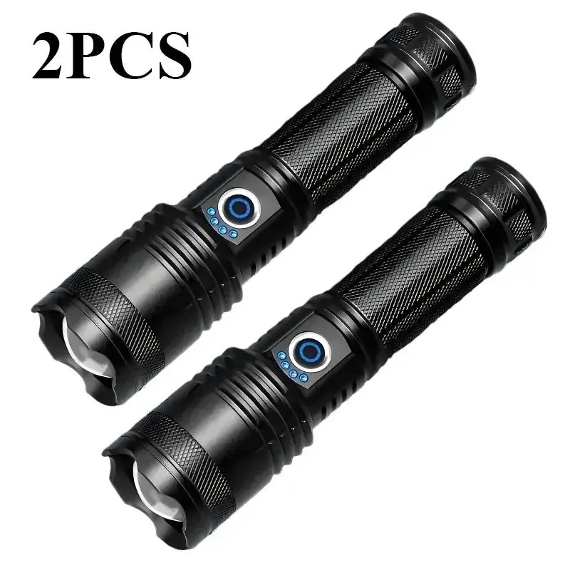 Rechargeable LED Flashlights, 2/4 Pack 9000LM Super High Lumens Torch, Zoomable 3280FT Long Range, 5 Light Modes with SOS Strobe, IPX7 Waterproof Adjustable Powerful Handheld Flash Light for Home, Camping, Hiking & Outdoor Emergencies