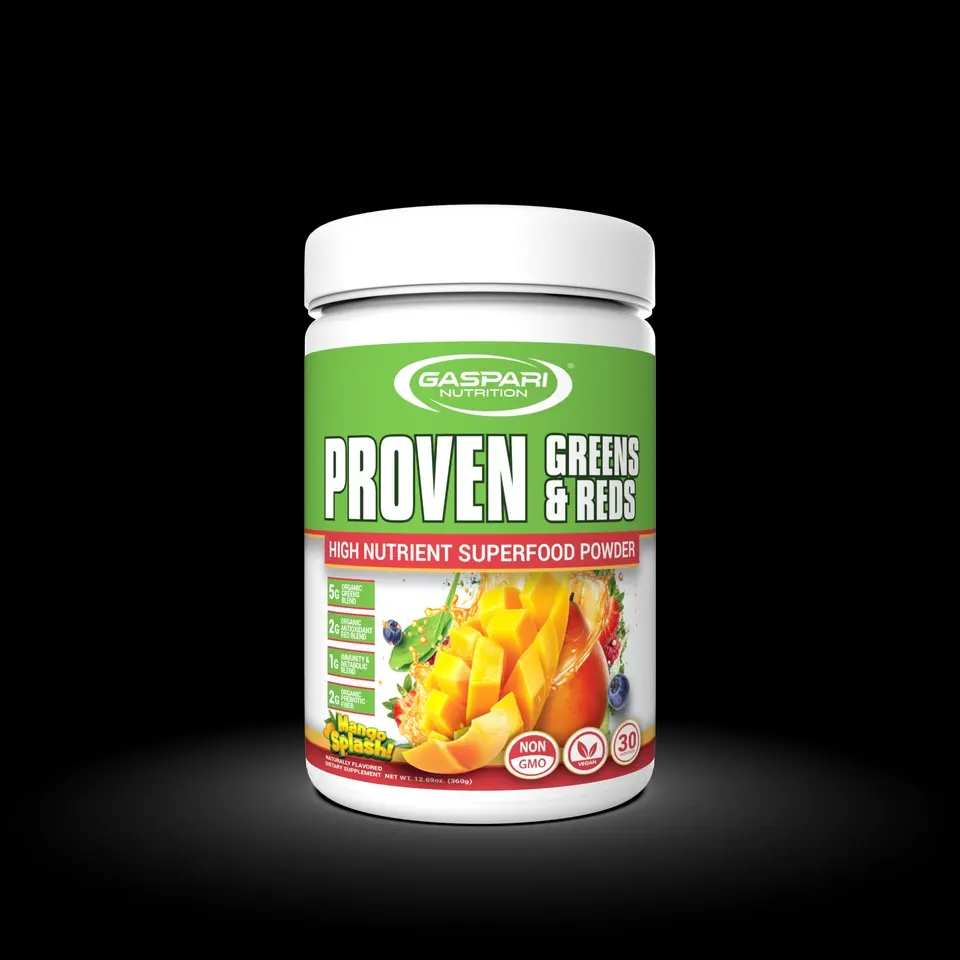 Gaspari Nutrition Proven Greens & Reds Superfood Powder - Organic Gut Health Probiotics (30 Servings)