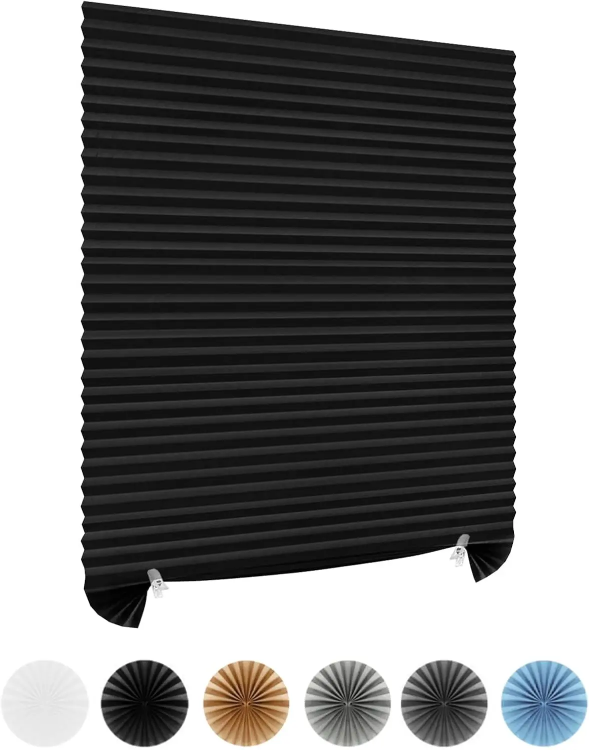 Window Blinds Cordless Blackout No Drill Cut to Size Clip On Stick On Self Adhesive Temporary Blinds Pleated Paper Blinds for Windows Doors Shades for Home Nursery Bedroom Kitchen Bathroom