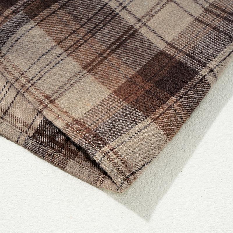 Beige Plaid Patchwork High Waist Sweatshirt Mini Dress For Women