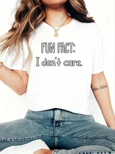 Fun Fact I Don’t Care Funny Casual Graphic Tee