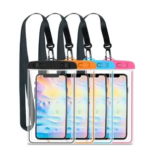 2 Packs Waterproof Phone Pouch For Drifting Diving Swimming, Underwater Dry Bag Case Cover For Phone Adjustable Protection Transparent Green