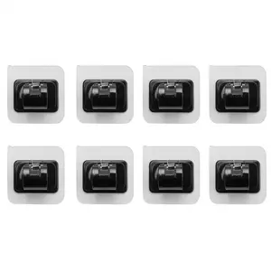 8PCS No Drill Curtain Rod Brackets No Drilling Self Adhesive Curtain Rod Holder Hooks Nail Free Curtain Rod Hooks