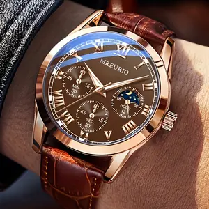 Elegant Men's Quartz Watch - Business and Casual Style, Faux Leather Strap, Accurate Timekeeping, Non-Waterproof