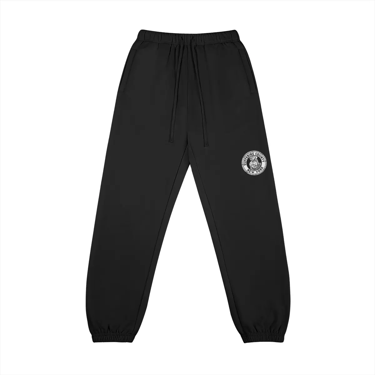 Men's Classic Logo Heavyweight Brushed Fleece Joggers, Casual-Activewear-Athletic Style, Cuffed Legs, Adjustable Drawstring (Sports & Outdoor Clothing), Casual Men's Sports Joggers, Cuffed Men's Sports Joggers