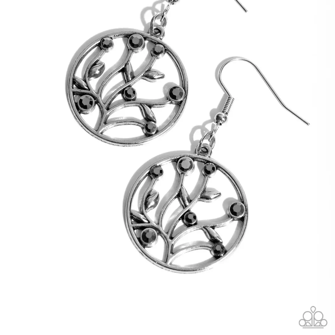 Bedazzling Branching-Silver fishhook earrings