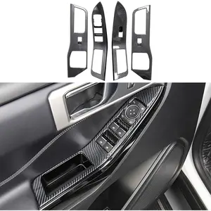 for Ford Explorer 2020-2023 Door Window Lift Panel Cover Trim Fit Carbon Fiber Color