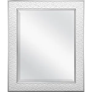 Nordic blossom large wall mirror modern rectangle mirror home decor for living room bedroom or bathroom 21 by 25 inch white