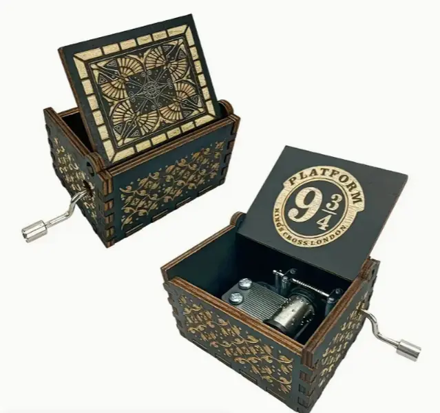 Wizarding Hand-Cranked Wooden Music Box Wizarding Hand-Cranked Wooden Music Box