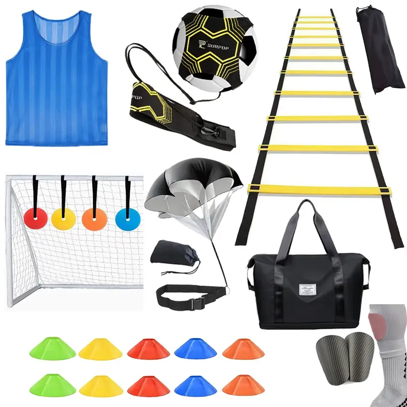 23-Piece Soccer Training Accessories Set, Training Equipment, Includes Agility Ladder, Sports Backpack, Portable Bag, Football Markers, Goal Targets, Outdoor Practice