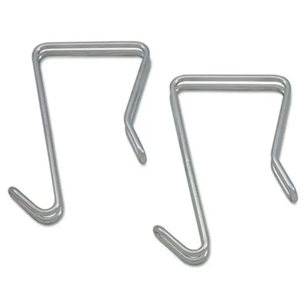 212 MAIN Single-Sided Partition Steel Wire Garment Hook - Silver, 2-Pack, Adjustable Hooks Hanger, Wall Mount Organizer, Strong-Hold Accessory Holder, Fits 1.5–2.5" Panels