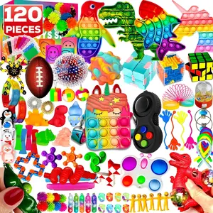 120 Pcs Fidget Toys Pack Pop Sensory Party Favors Set Gifts for Kids Adults Boy Girl Stocking Stuffers Autistic Bulk Goodie Bag Filler Treasure Box Classroom Prizes