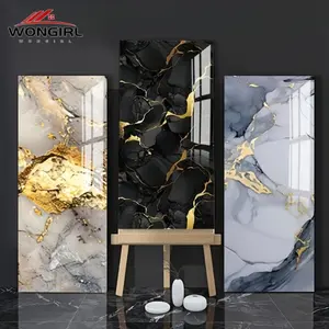 10pcs 3D Marble Effect Wall Tile Stickers - Self-Adhesive PVC Panels with Golden, Black & White Patterns, Waterproof Stain-Resistant for Easy Home Decor, Perfect Modern Living Spaces, Luxury Upgrade | Imitation Mater