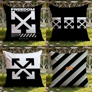 Fahion off white Cushion Cover Ultra-Soft Reversible Plush Pillow Cover Perfect for Car Rides Sofa Lounging Bedroom Relaxation Heartfelt Gift for Family & Friends