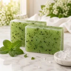 Eden Fresh Mineral Intimate Bar Soap, with alum and organic mint leaves for Body Care Cleanser with Brightening Benefits, mint Scent