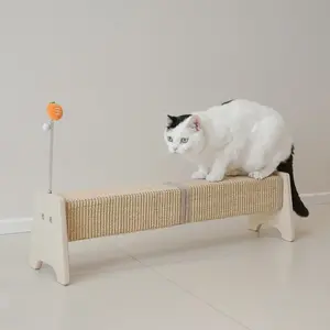 Horizontal  , 30" Sisal Cat Scratch , Large Cat Scratcher with Spring , Protect Furniture for Indoor Kitten